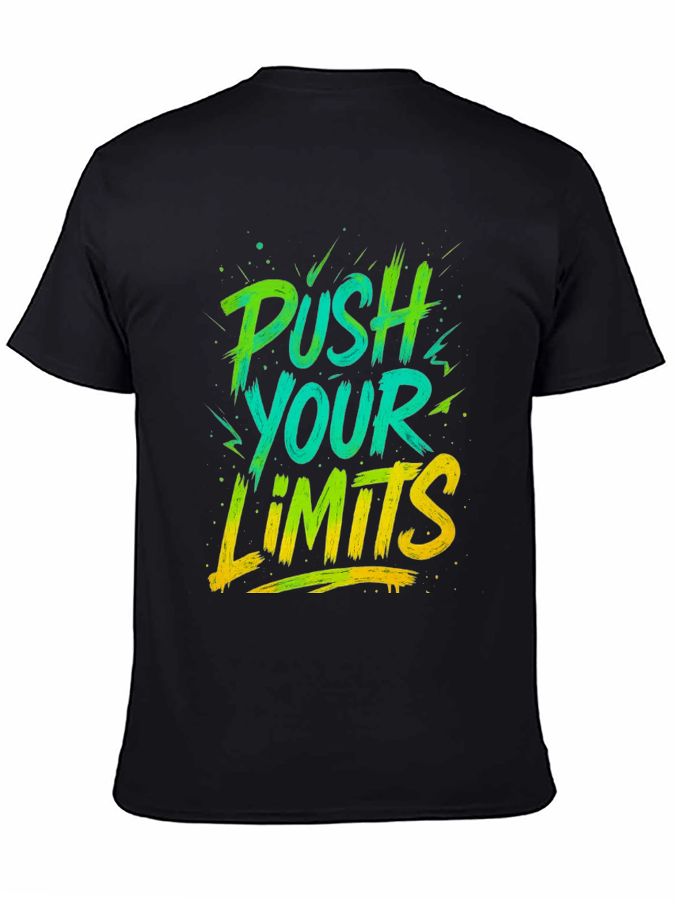 Black Push Your Limits Graphic Tee - Men's Black T-Shirt view 4