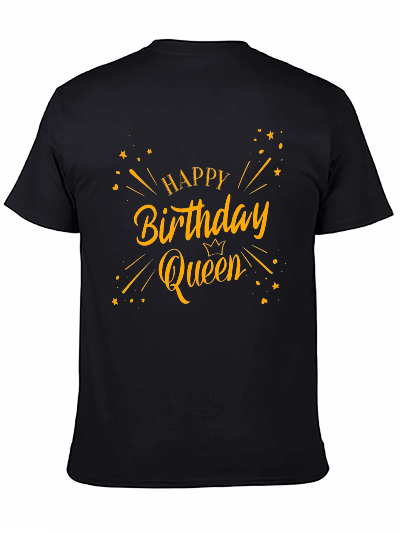 Black Happy Birthday Queen Black T-Shirt view 4