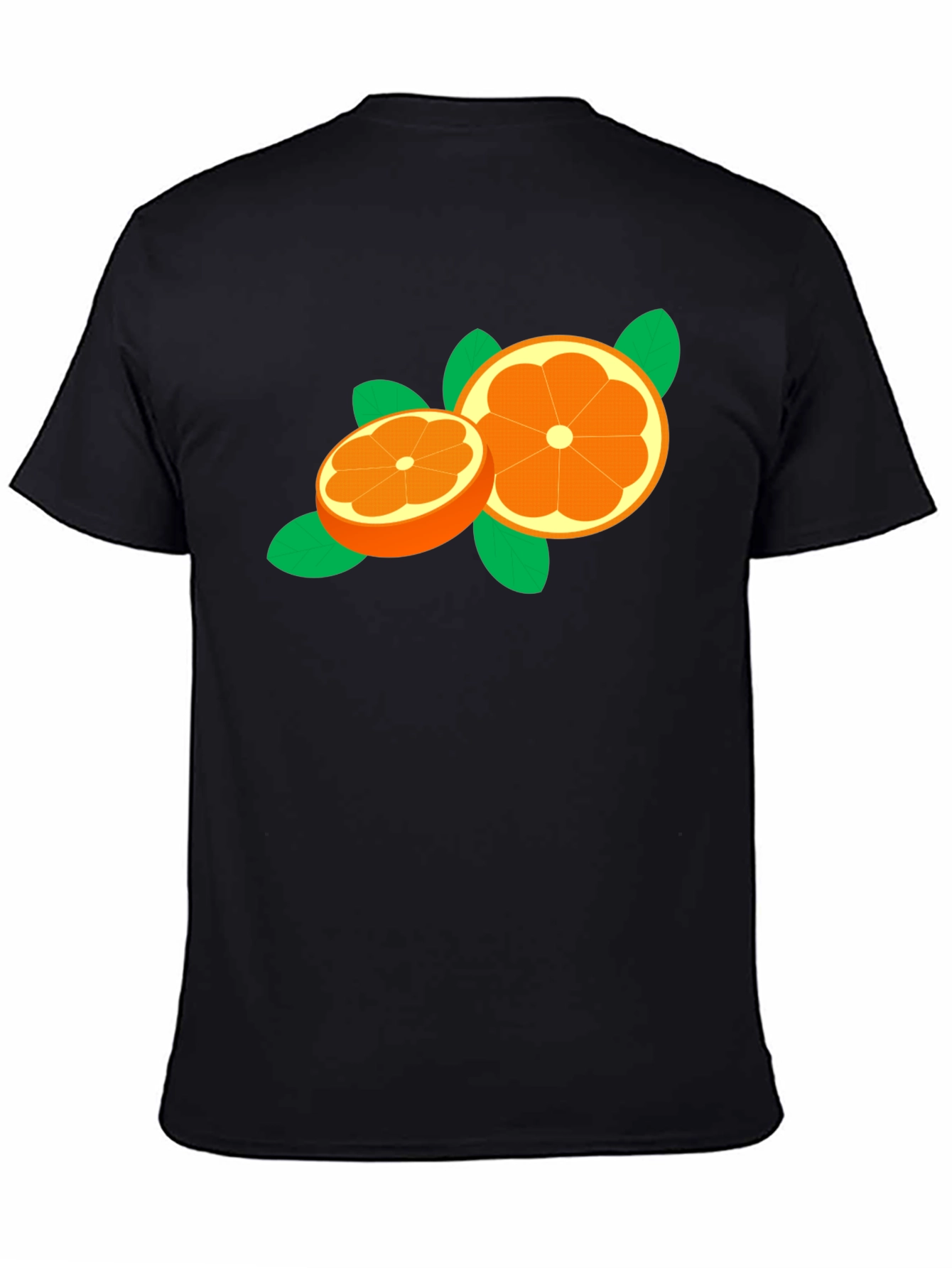 Black Orange Slice Graphic Tee - Trendy Fruit Design view 4