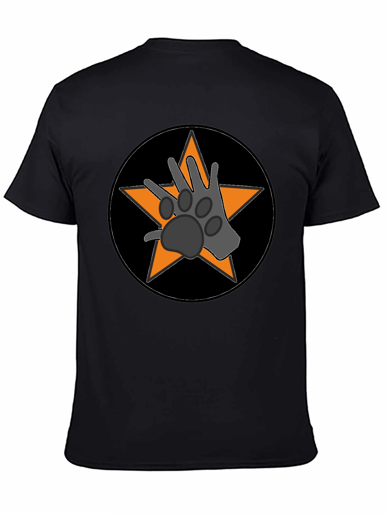 Black Paw Star Graphic Tee - Black Cotton Blend view 4