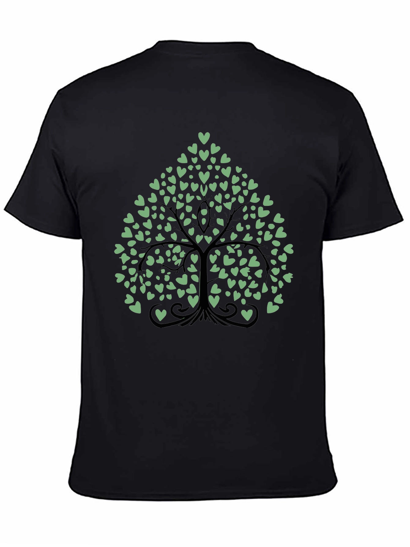 Black Heart Tree Graphic Tee - Stylish Men's Black T-Shirt view 4