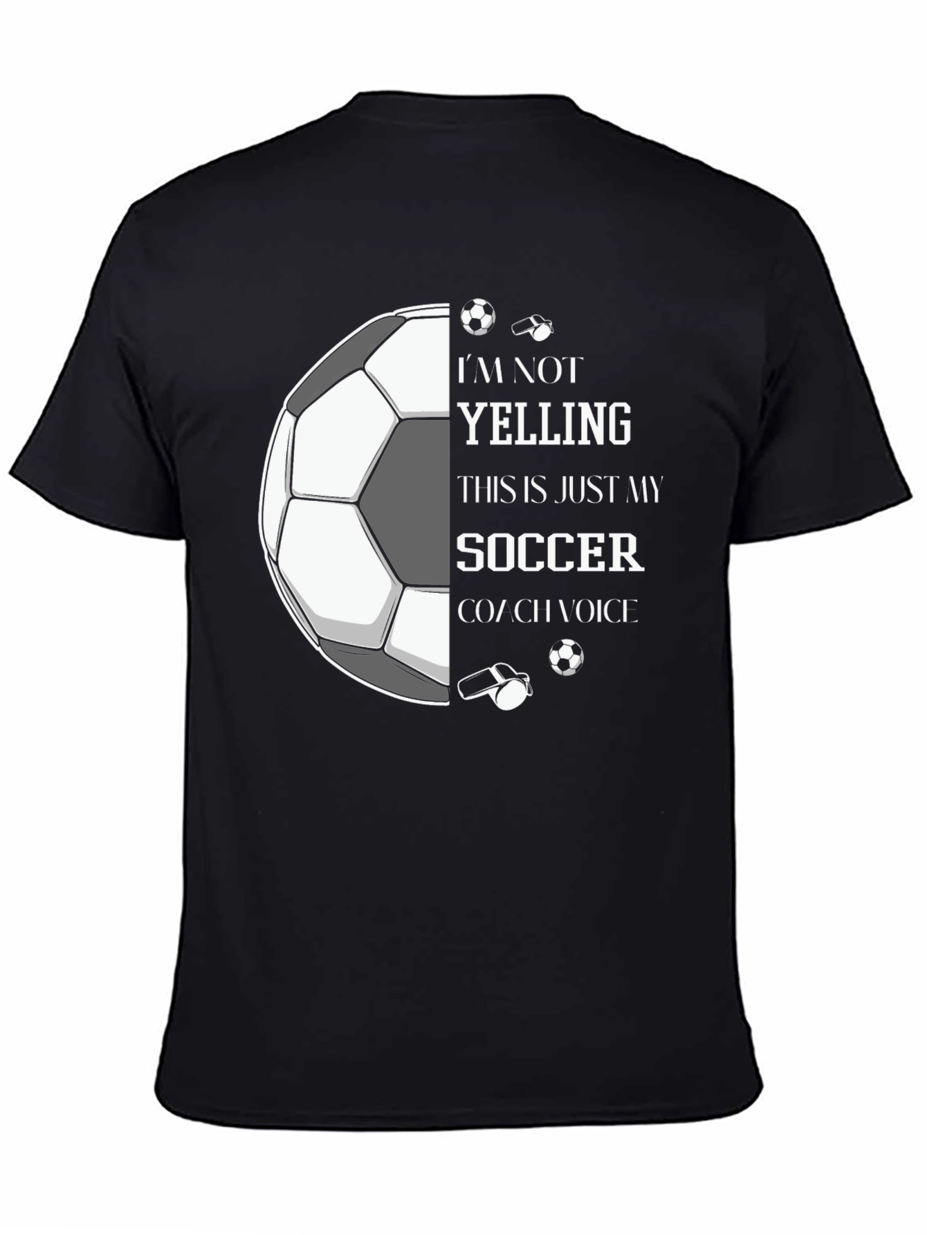 Black Soccer Coach Voice Graphic Tee view 4