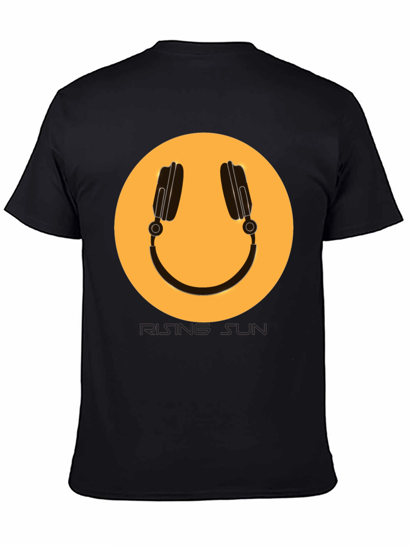 Black Headphone Graphic Tee - Rising Sun Style view 4