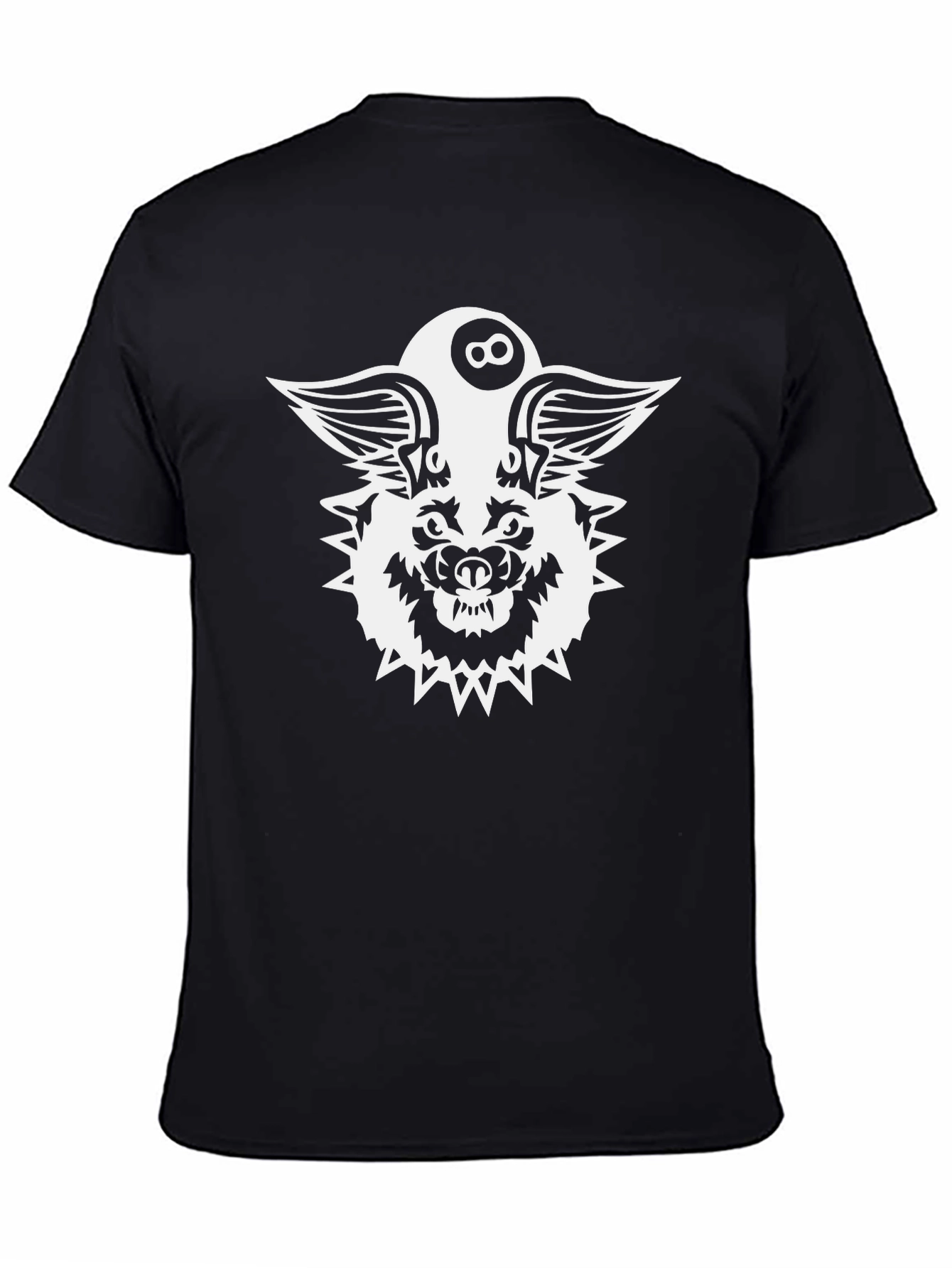 Black Wolf 8-Ball Graphic T-Shirt - Black view 4
