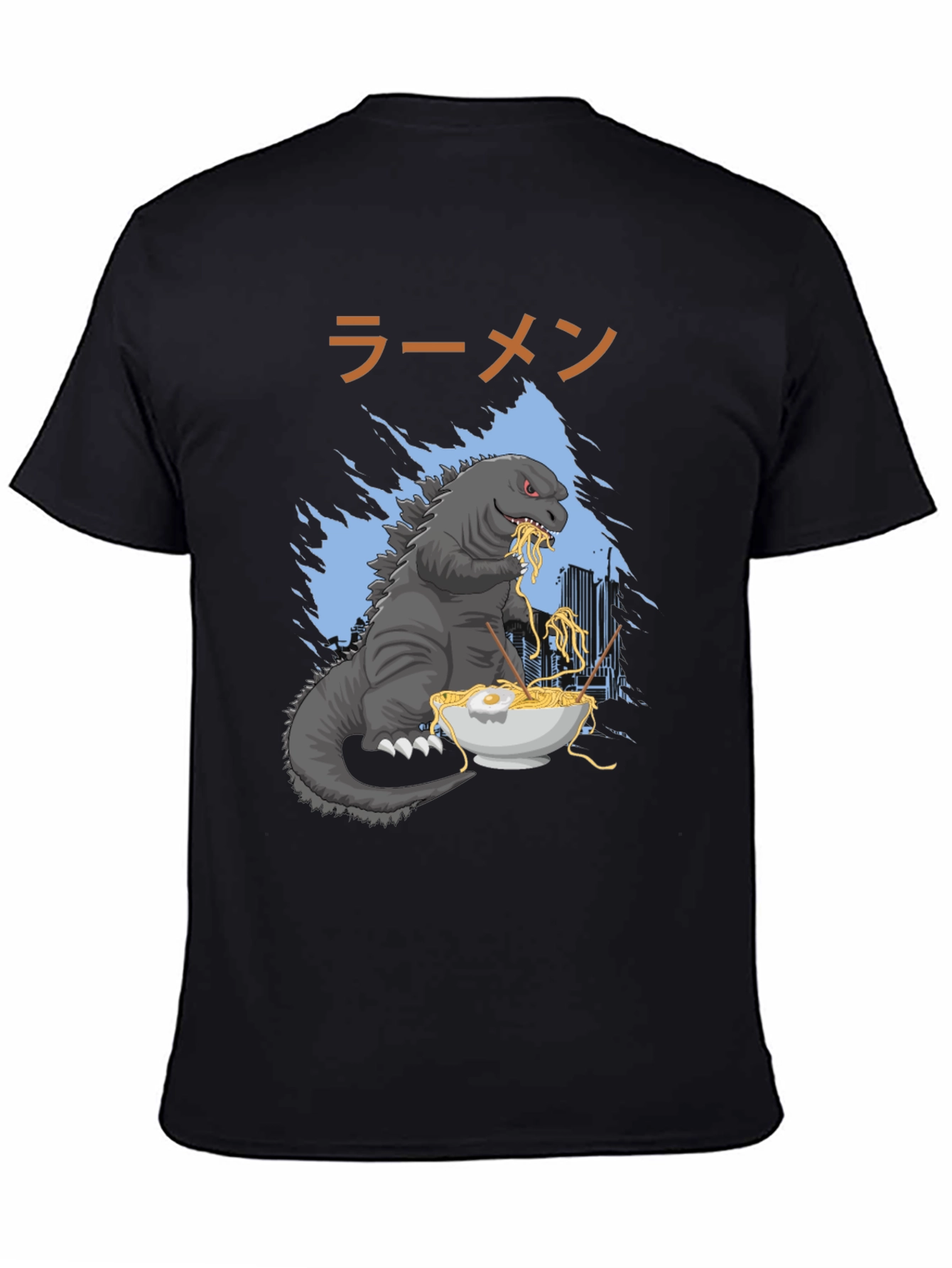 Godzilla Ramen T-Shirt: Monster Eating Noodles - 4