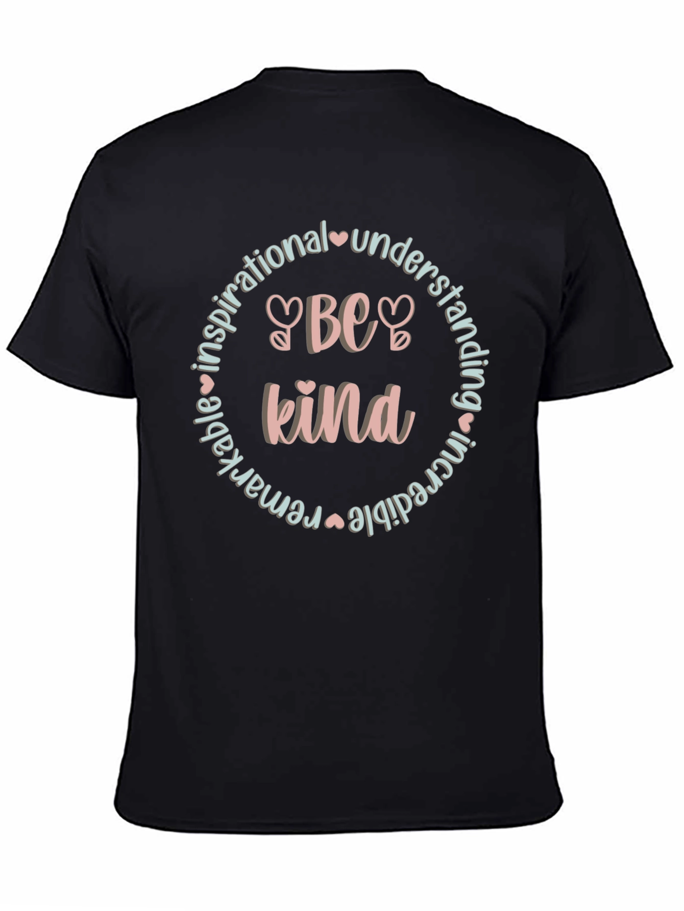 Black Be Kind Inspirational Graphic T-Shirt view 4