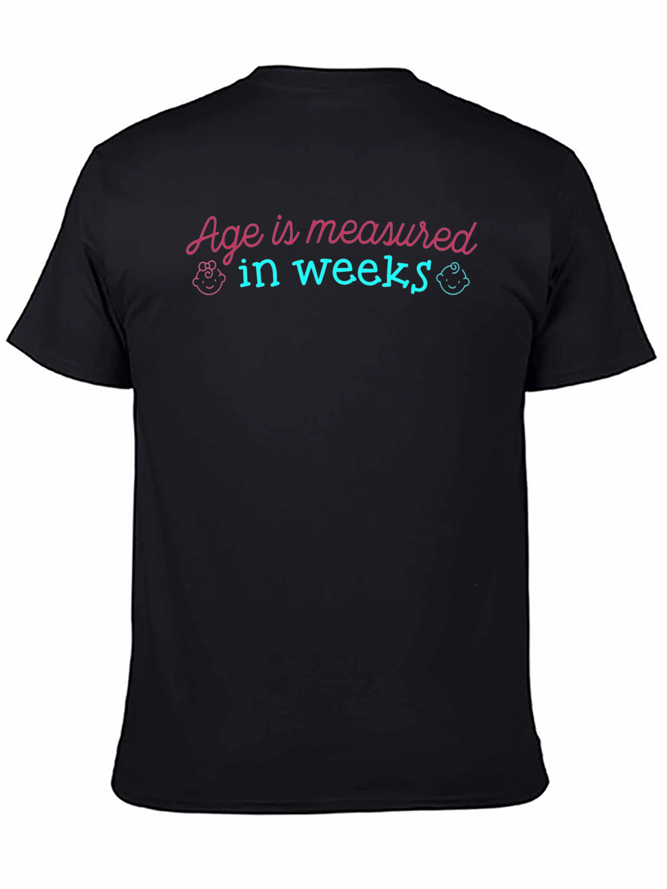 Black Age in Weeks T-Shirt - New Baby Gift view 4