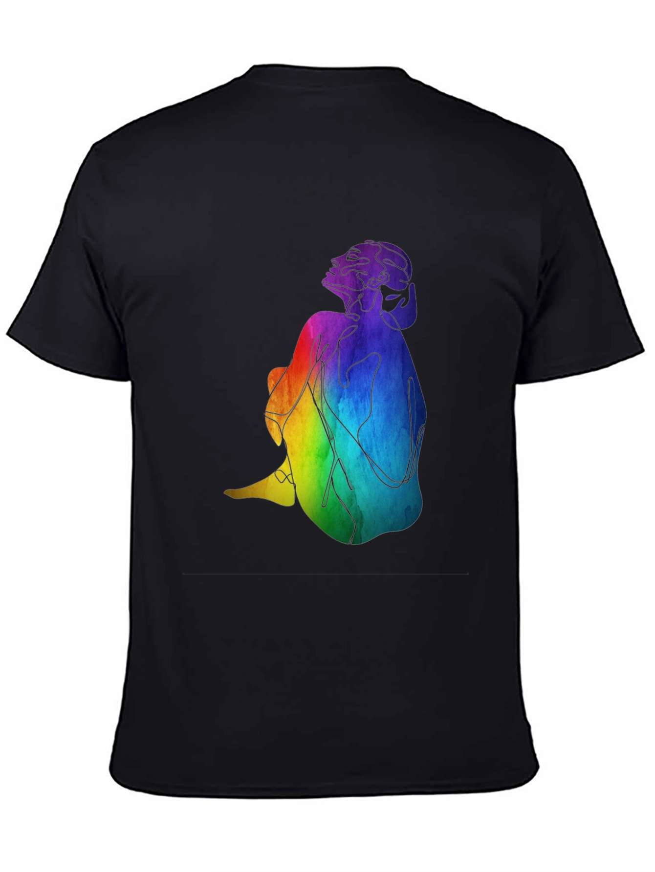 Black Rainbow Woman Graphic Black T-Shirt view 4