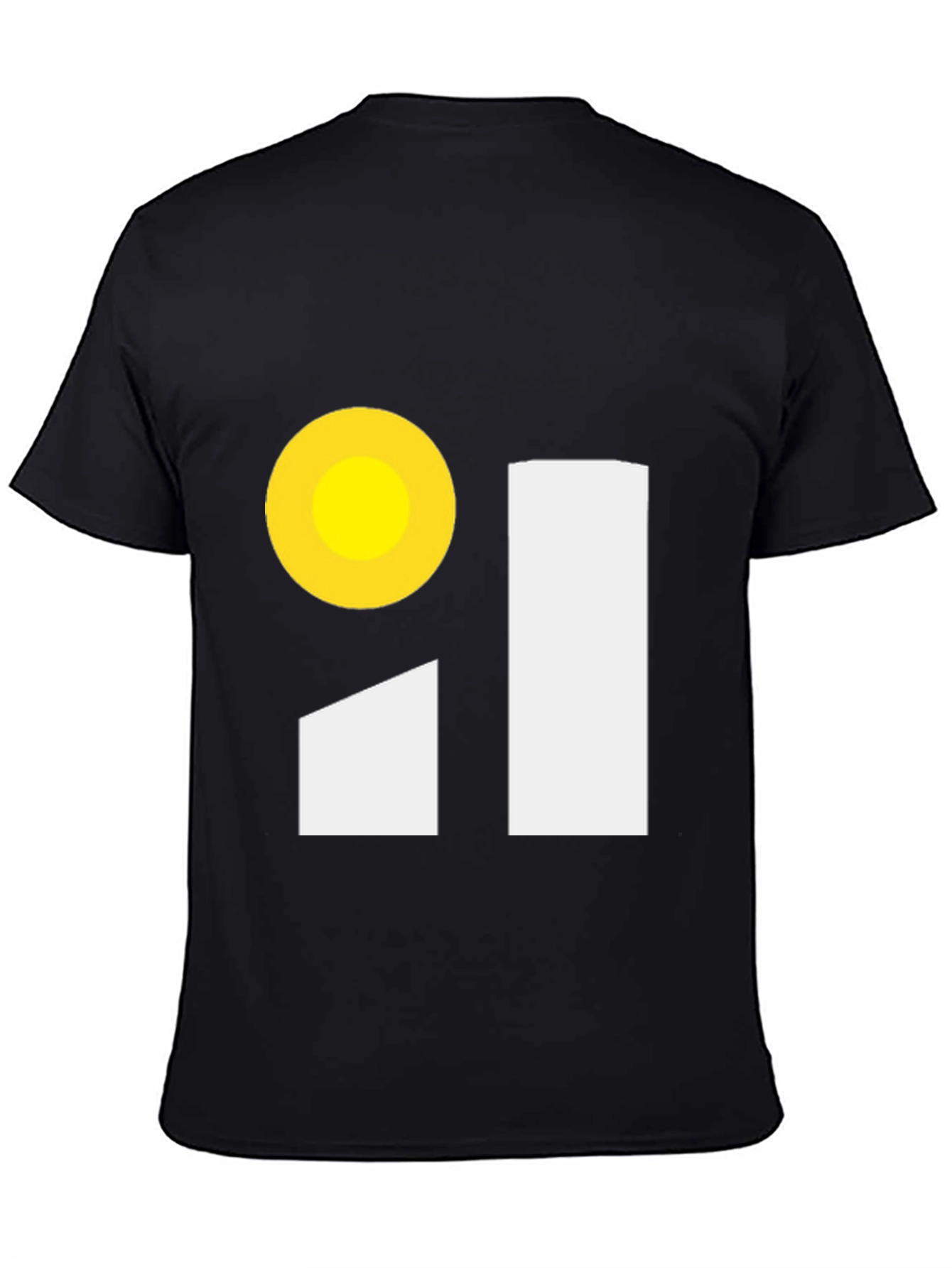 Black Minimalist Graphic Tee - Sun and Bars Design view 4