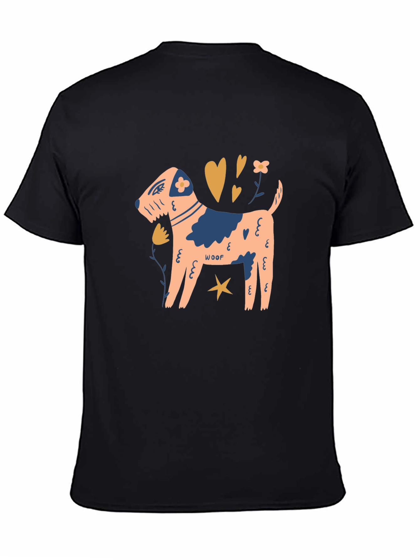 Black Woof Dog Graphic Tee - Stylish Cotton Blend view 4