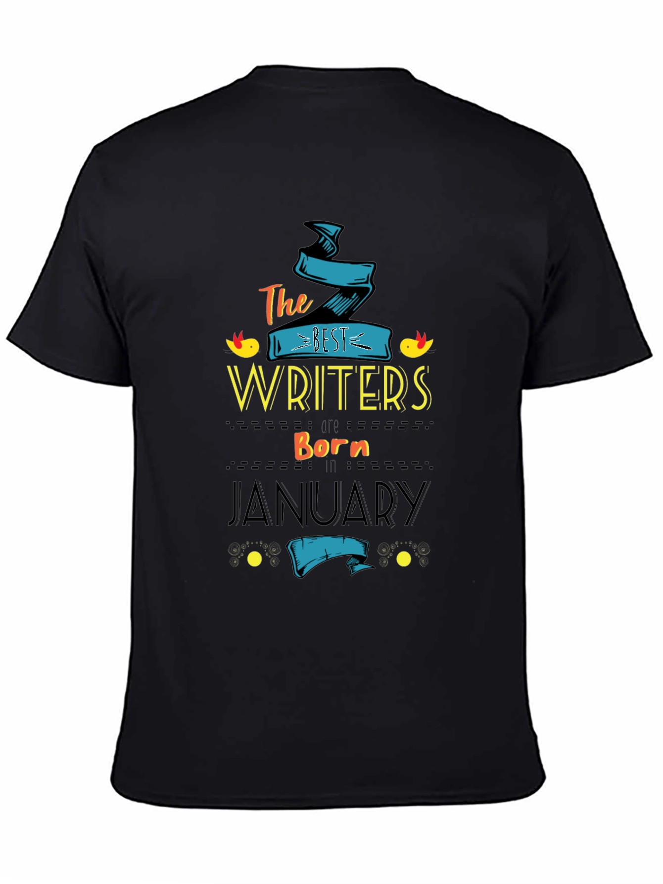 Black Best Writers Born in January - T-Shirt view 4