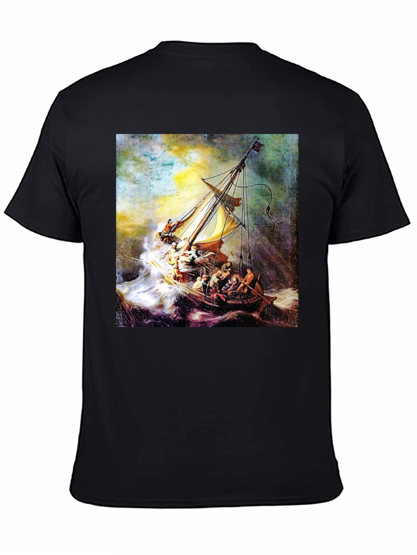 Black The Storm on the Sea of Galilee T-Shirt view 4