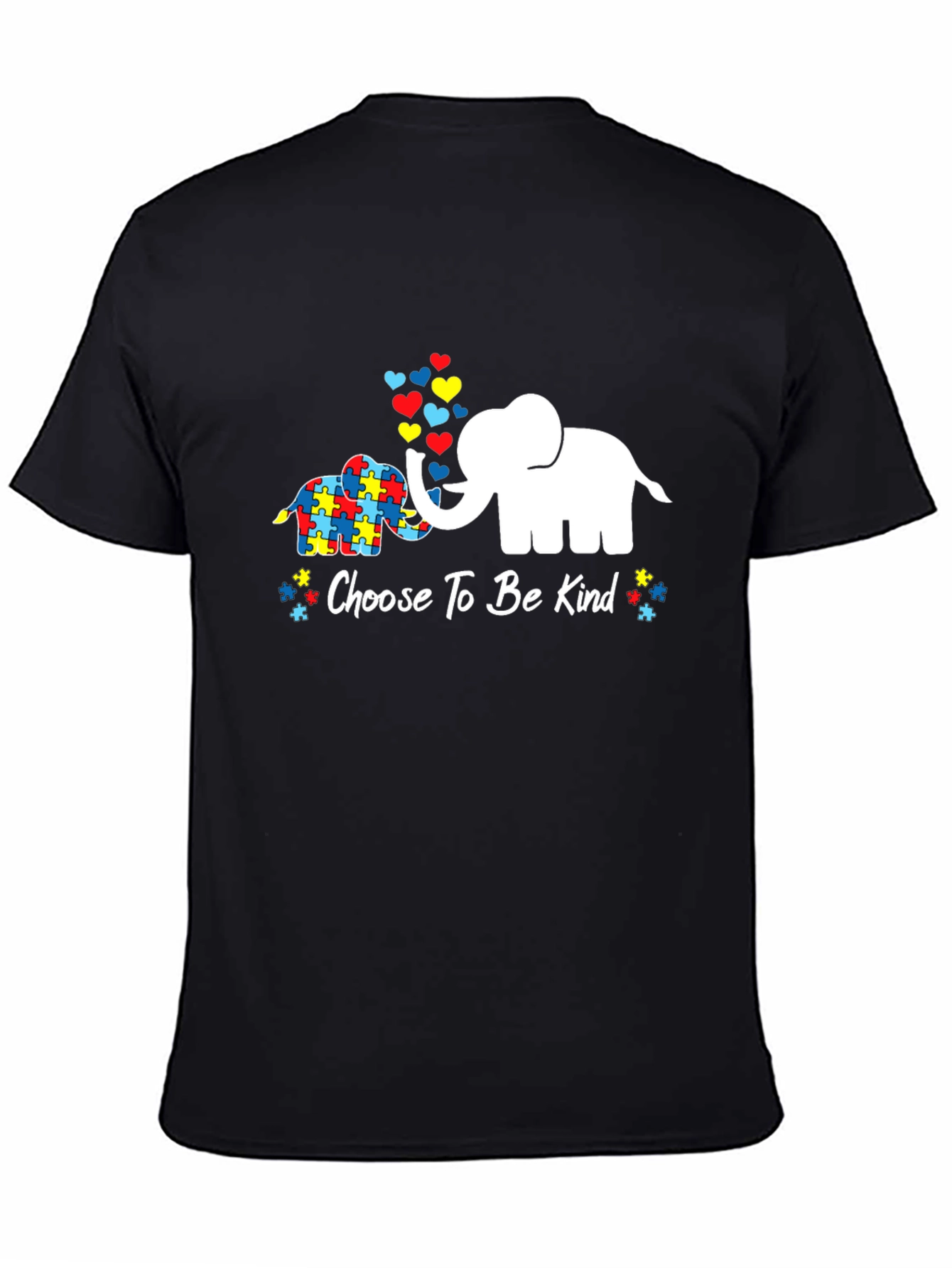 Black Choose To Be Kind Autism Awareness T-Shirt view 4