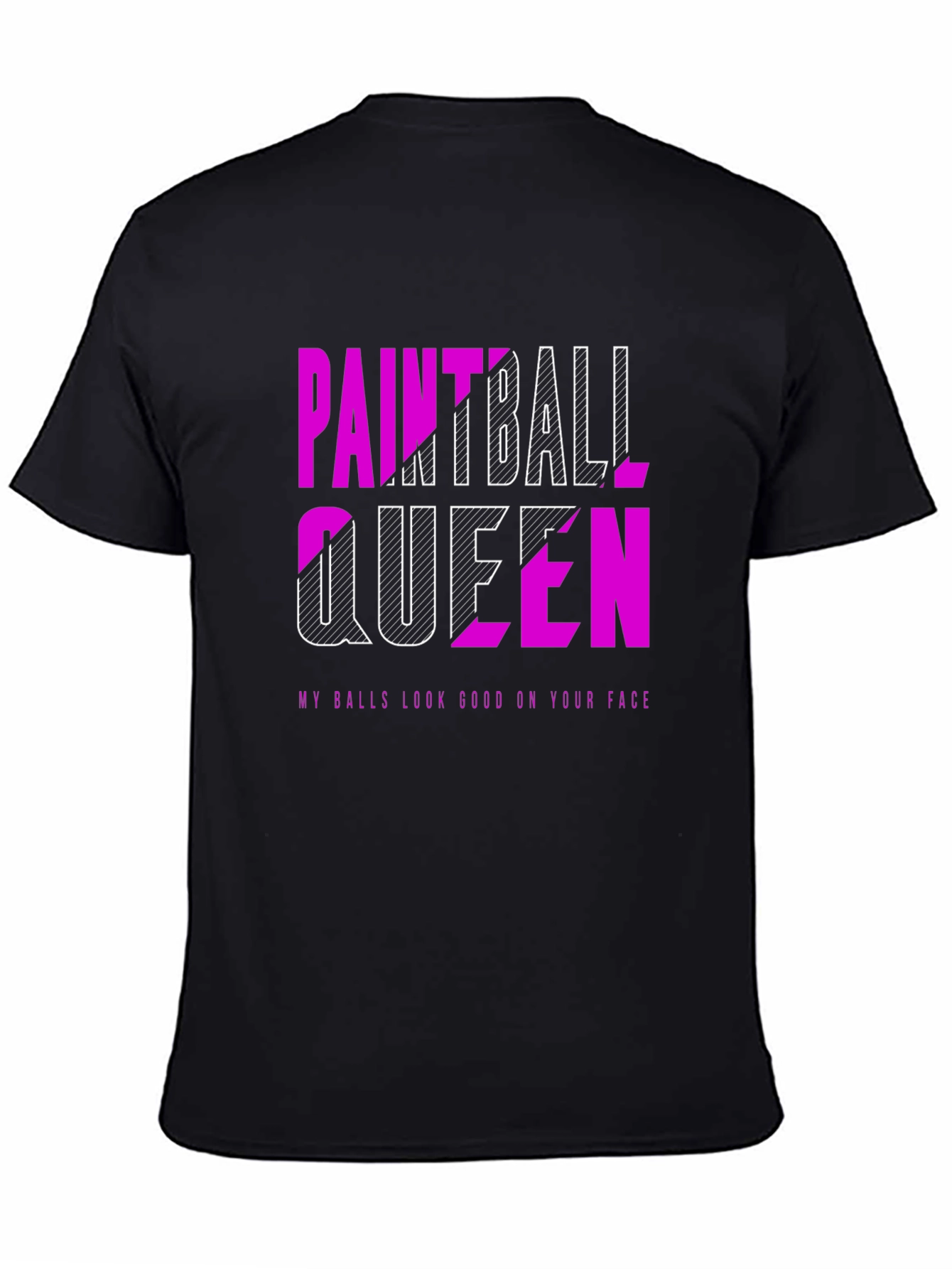 Black Paintball Queen T-Shirt - Funny Graphic Tee view 4