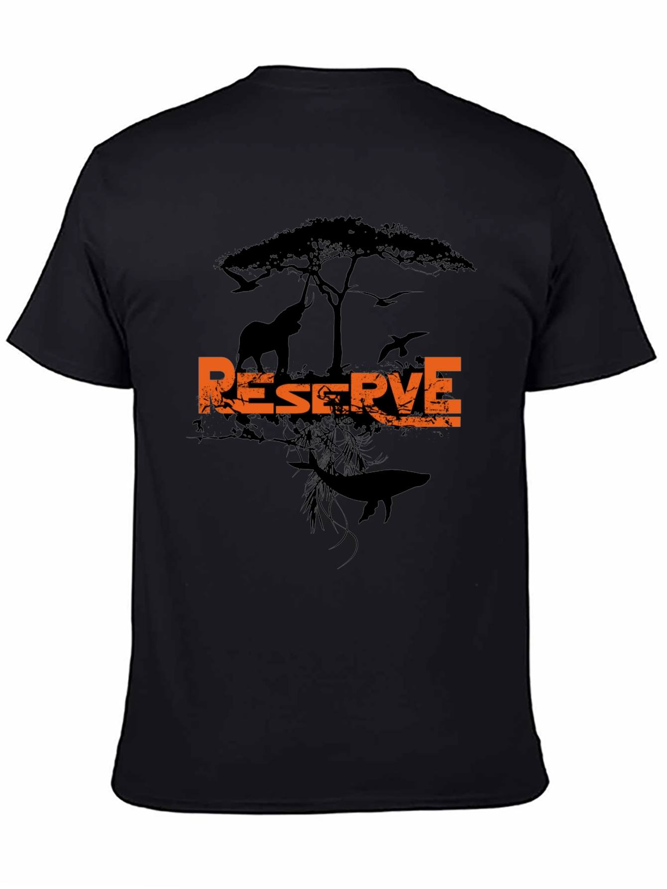 Black Wildlife Reserve Graphic Tee - Men's Black T-Shirt view 4
