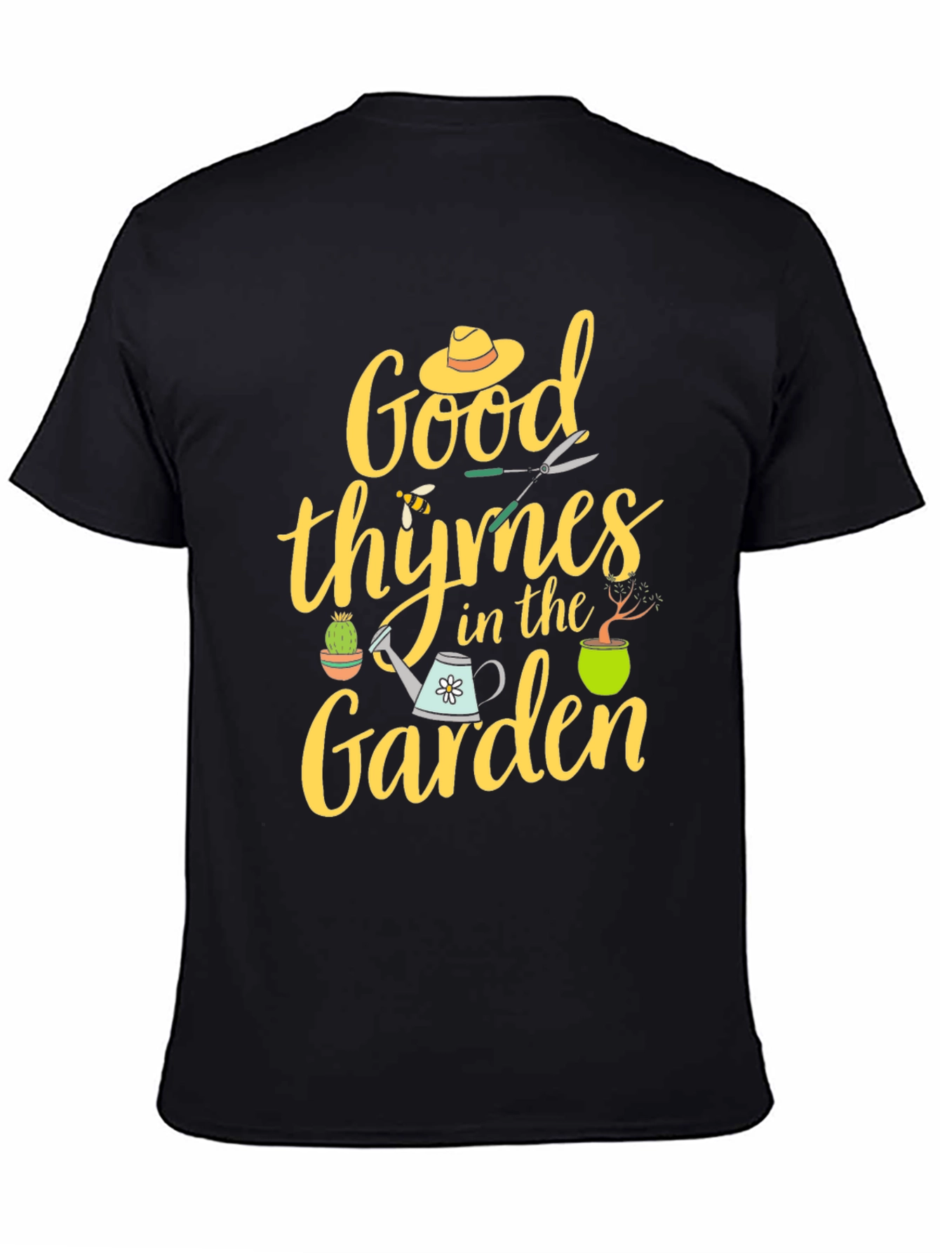 Black Good Thymes In The Garden T-Shirt view 4
