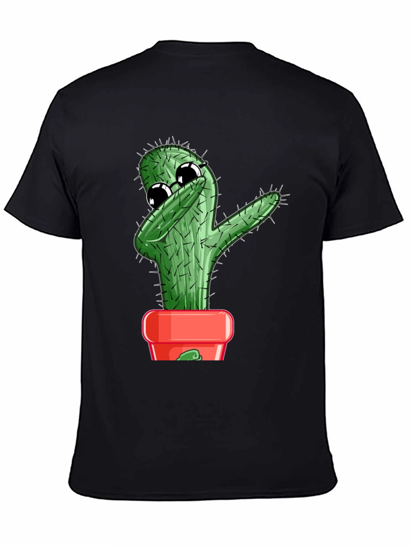 Black Dabbing Cactus Graphic T-Shirt view 4