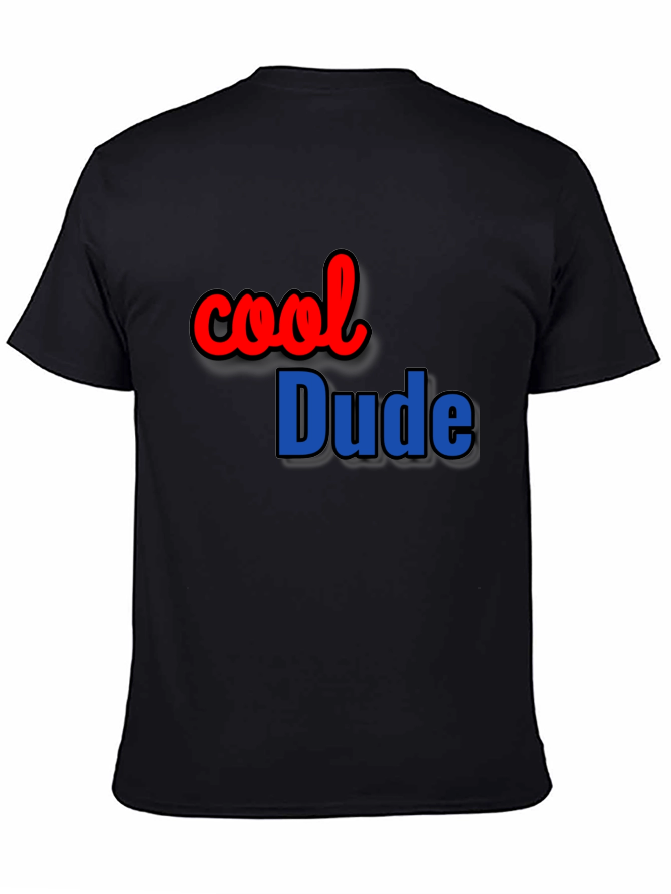 Black Cool Dude Black T-Shirt Casual Wear view 4