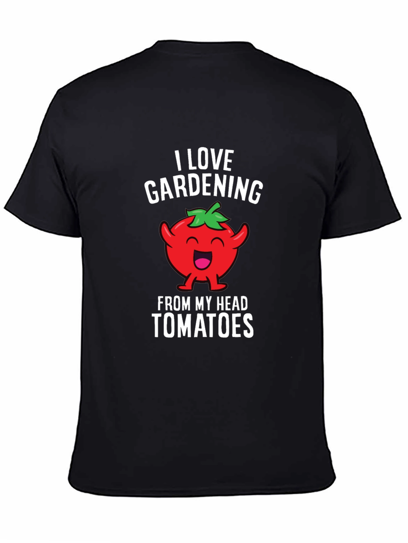 Black Gardening Tomato Head Graphic T-Shirt view 4