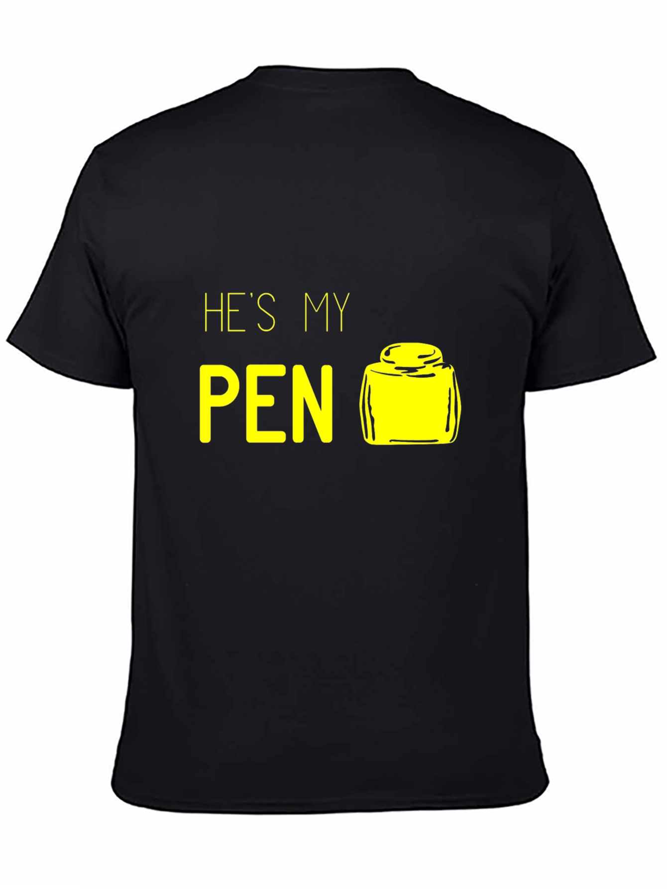 Black He's My Pen Funny Graphic T-Shirt view 4
