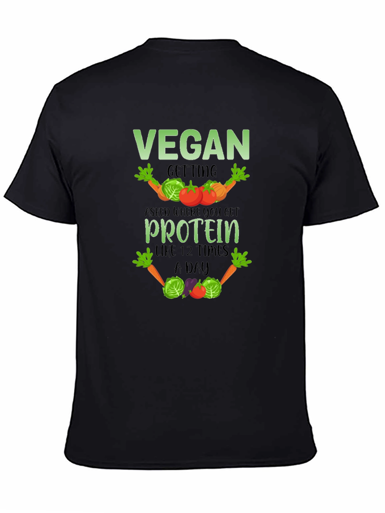 Black Vegan Protein Graphic T-Shirt view 4