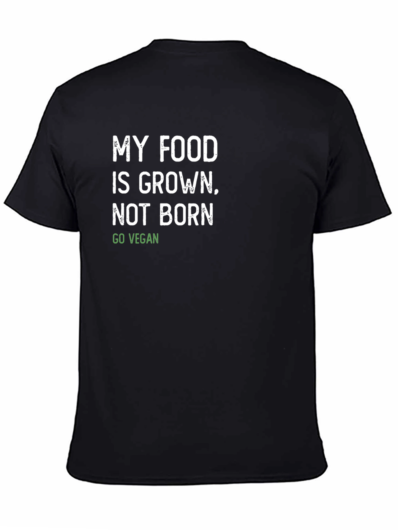 Black Vegan T-Shirt - My Food is Grown, Not Born view 4