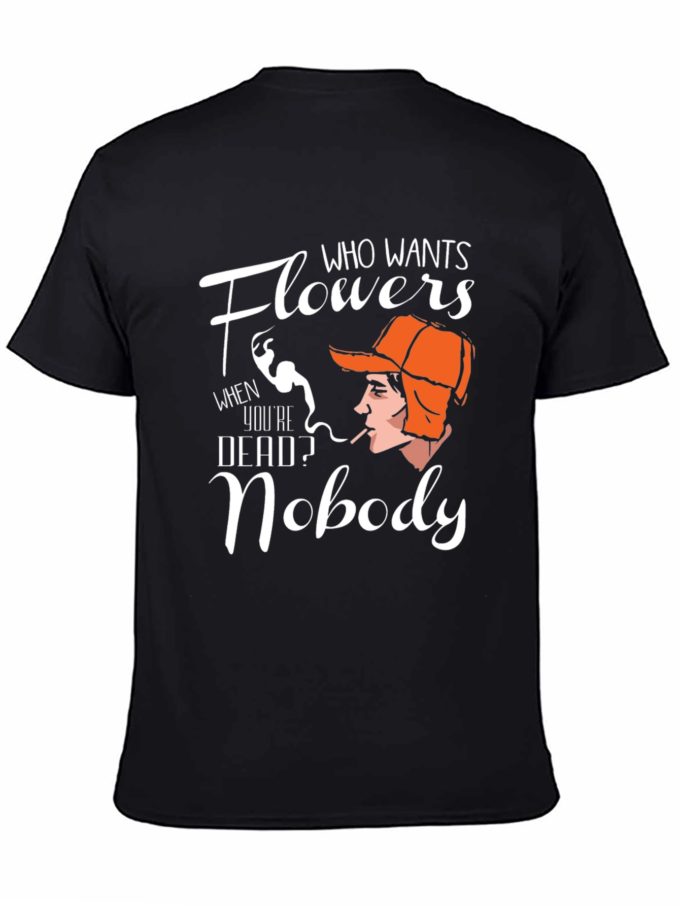 Black Flowers Nobody T-Shirt view 4