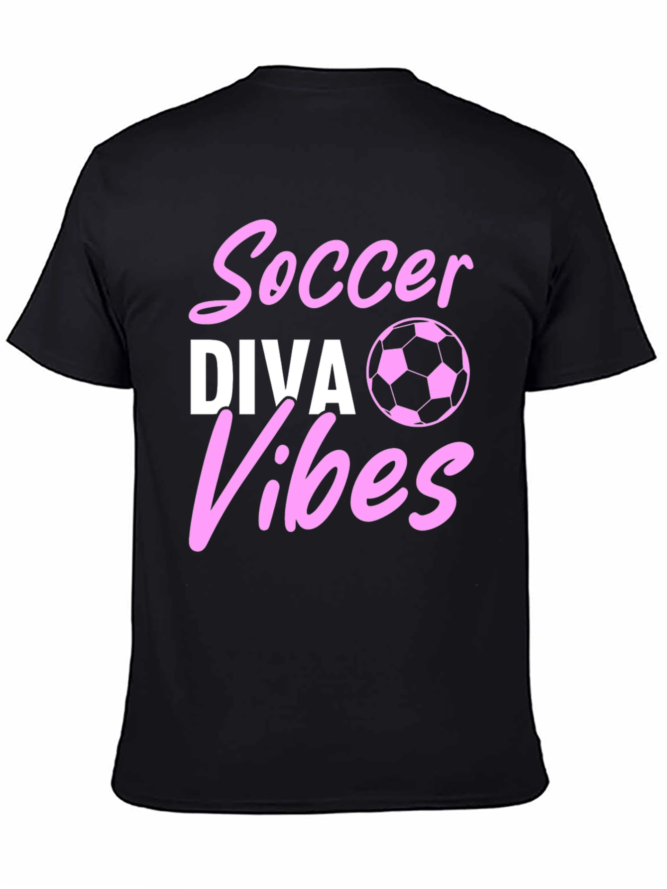Black Soccer Diva Vibes T-Shirt view 4