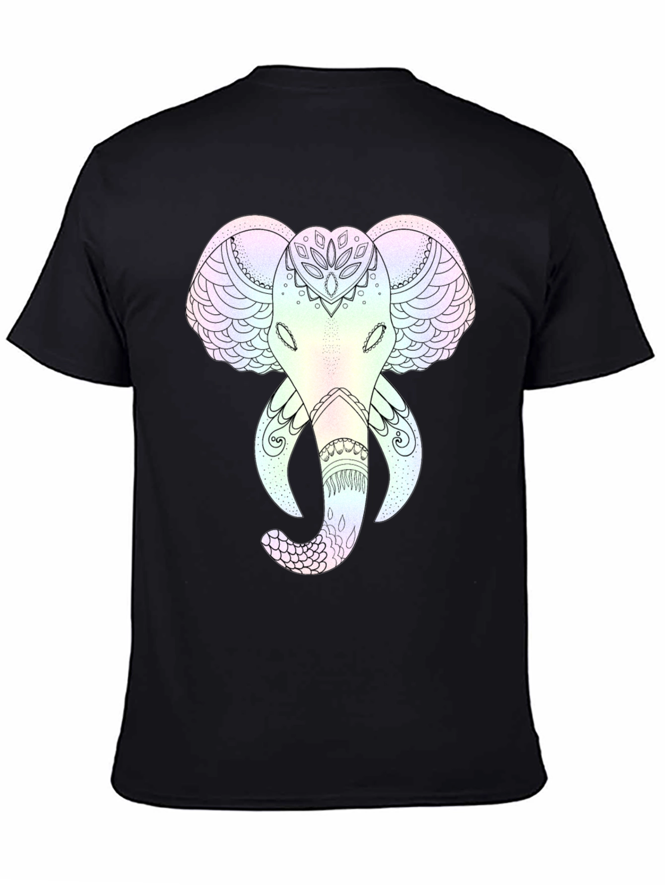 Black Elephant Mandala Graphic Tee - Stylish and Unique view 4