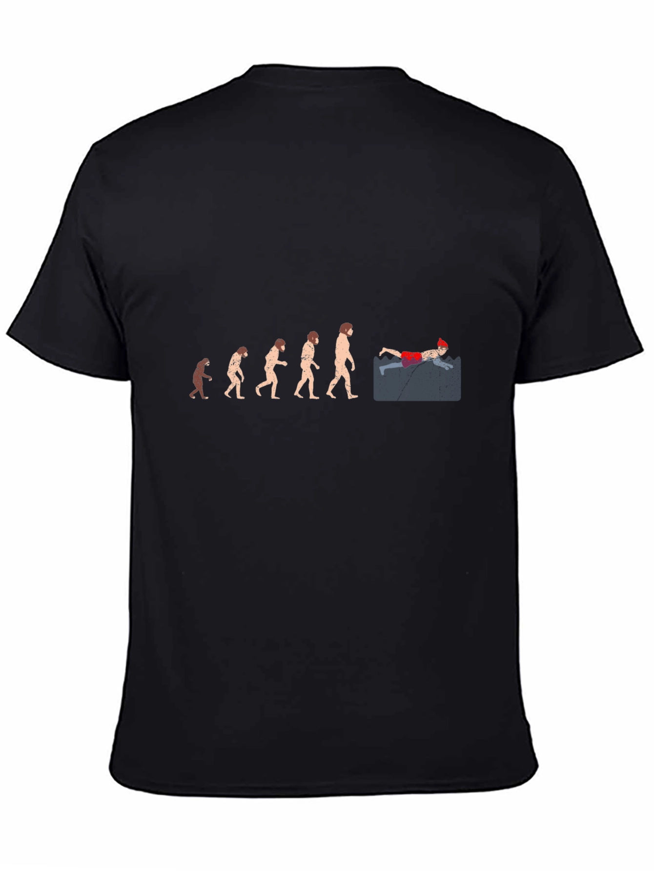 Black Evolution of Swimming Black T-Shirt view 4