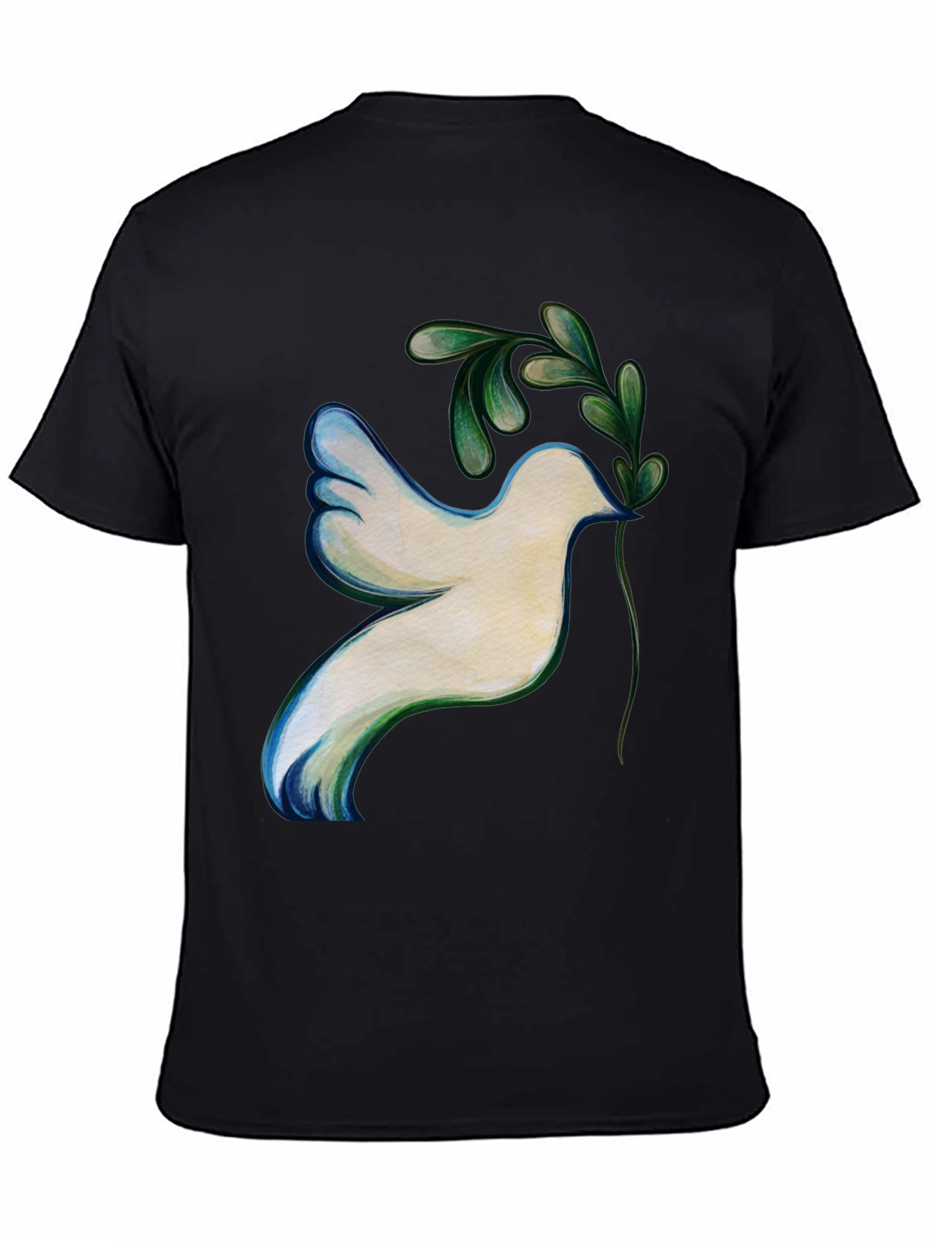 Black Dove of Peace Graphic Tee - Unisex Black T-Shirt view 4