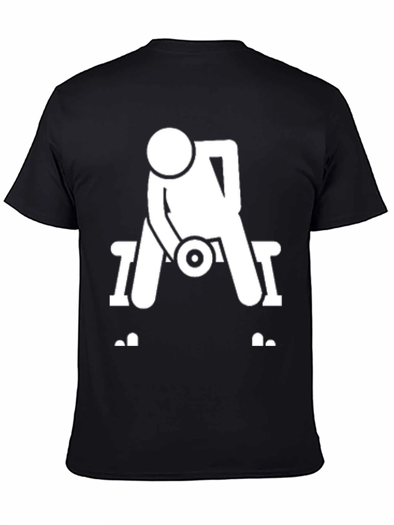 Black Workout Graphic Tee - Dumbbell Bench Press view 4