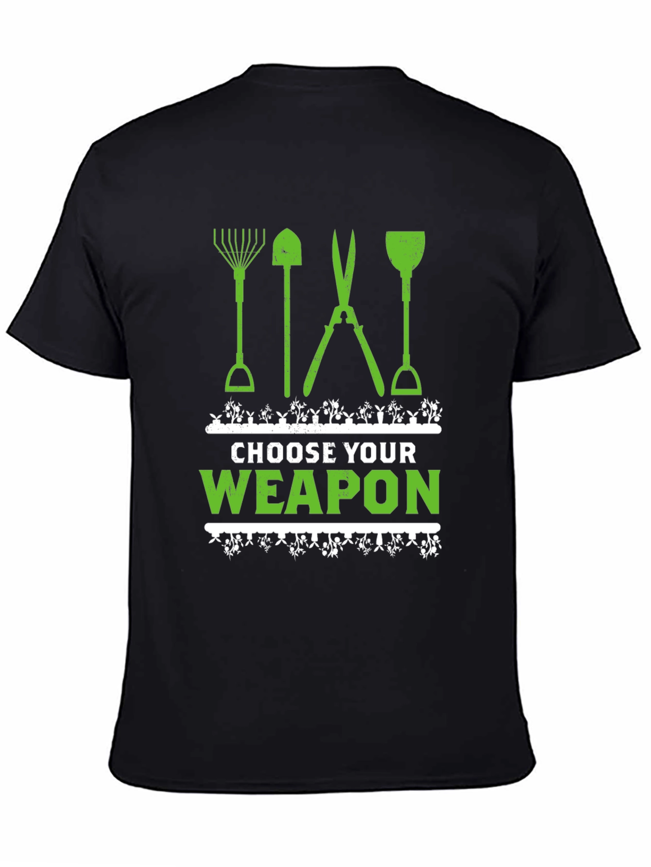 Black Choose Your Weapon Gardening T-Shirt view 4