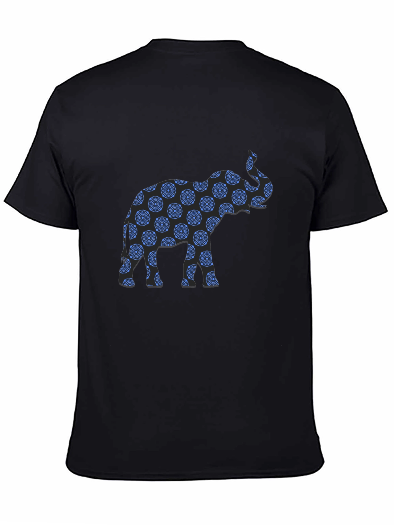 Black Elephant Print Black T-Shirt view 4