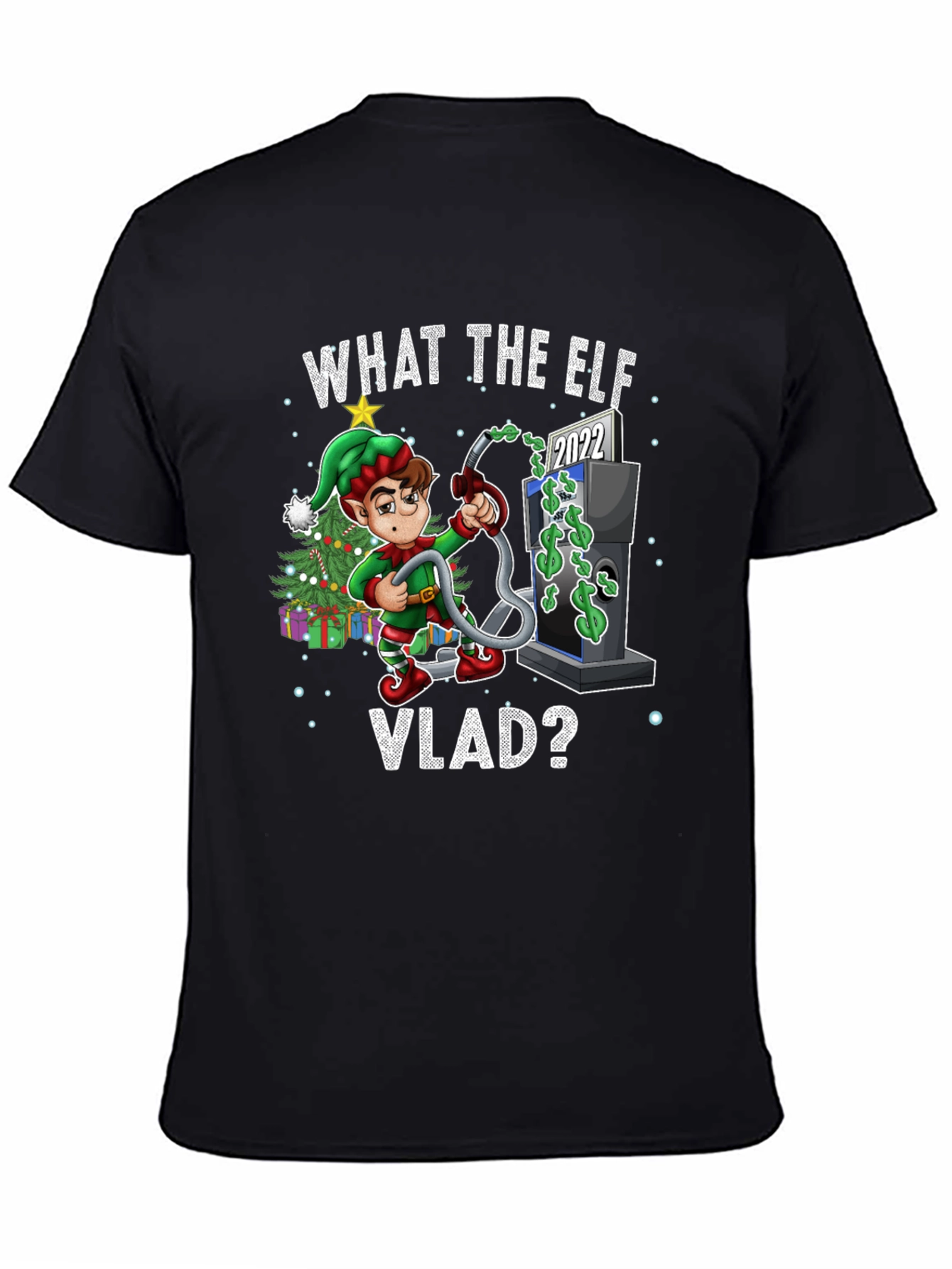 Black What the Elf VLAD T-Shirt view 4