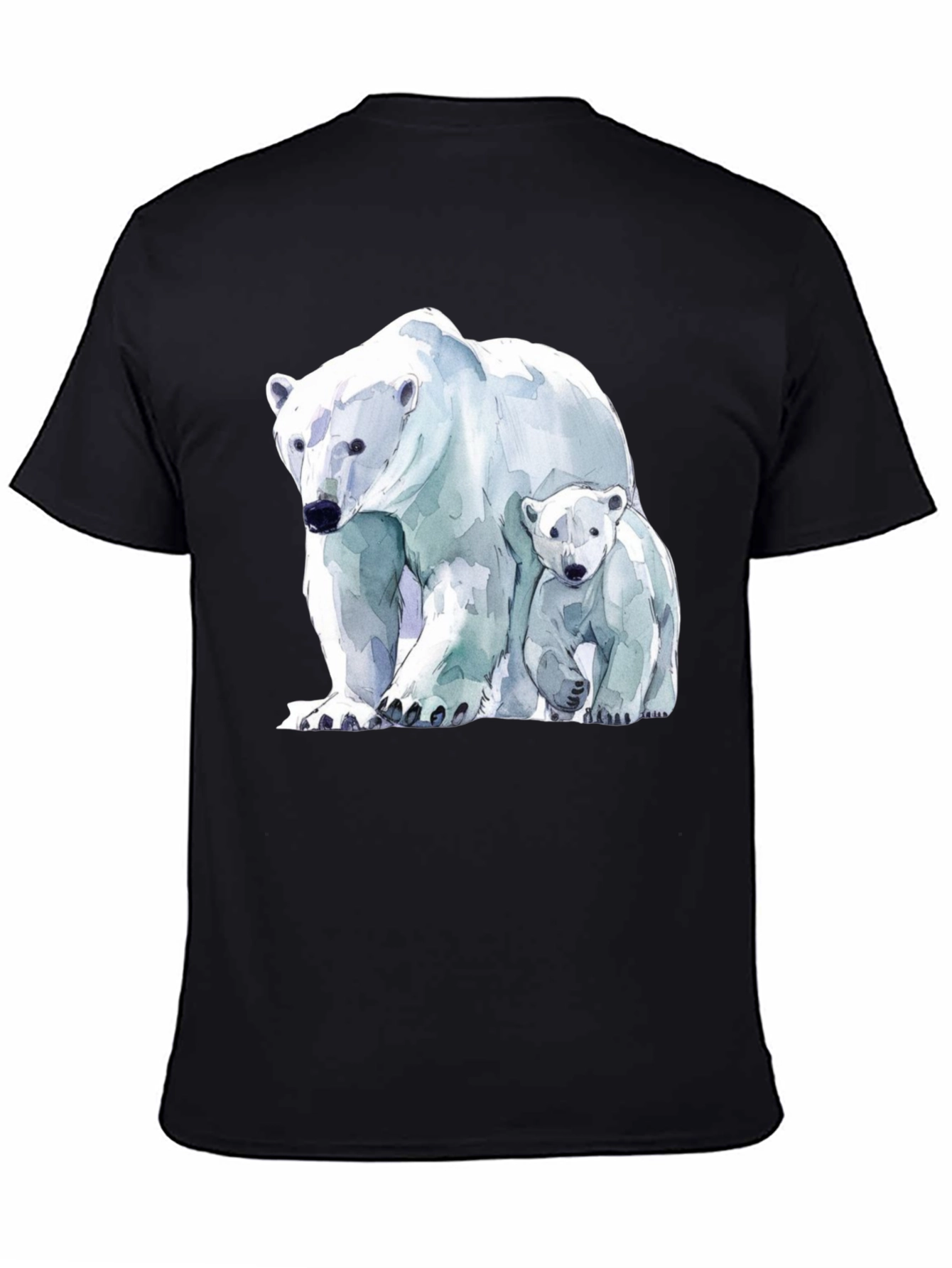 Black Polar Bear Graphic Tee view 4