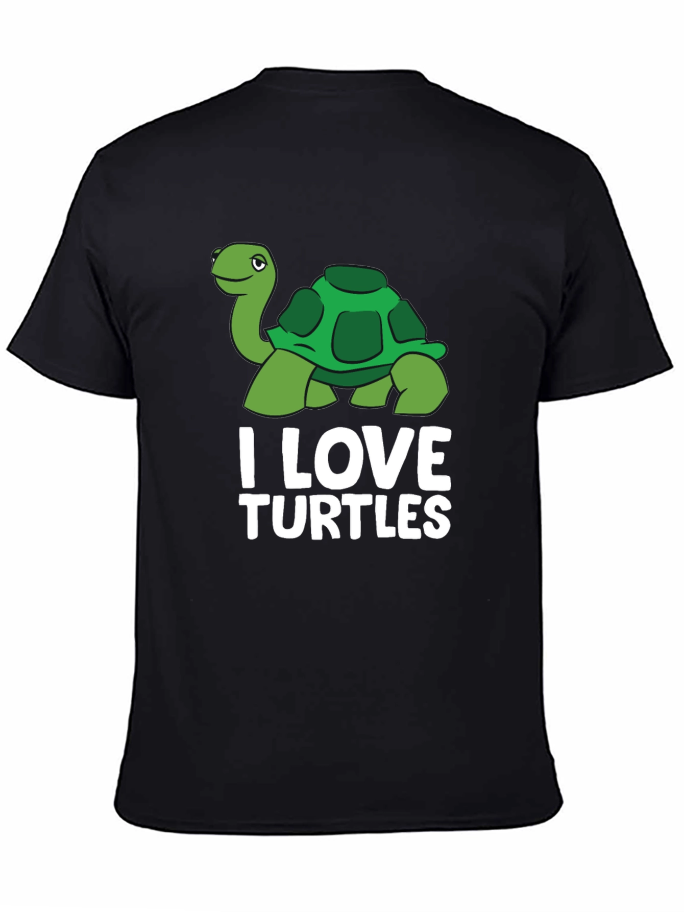 Black I Love Turtles Graphic T-Shirt view 4