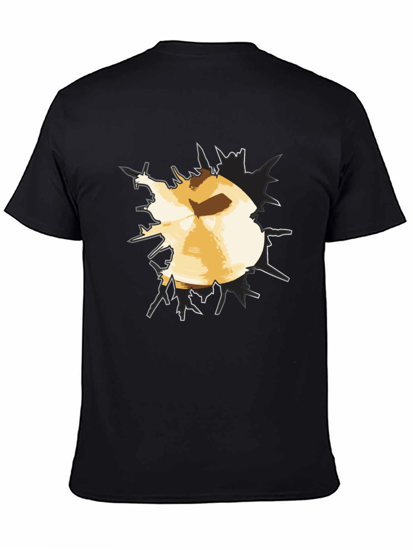 Ripped Graphic Tee - Cracked Design - 4