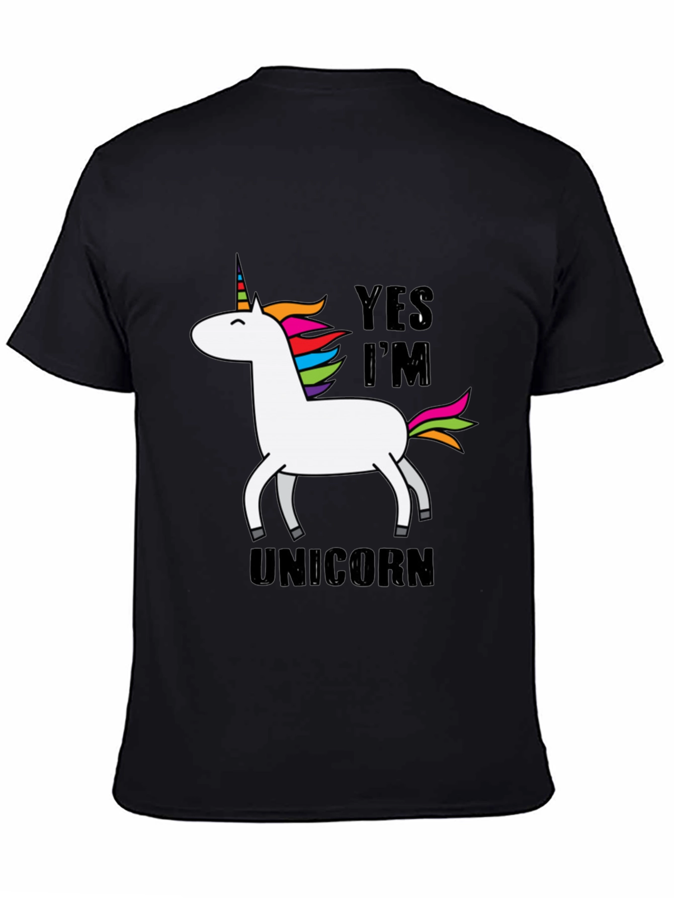 Black Yes I'm a Unicorn T-Shirt - Graphic Tee view 4