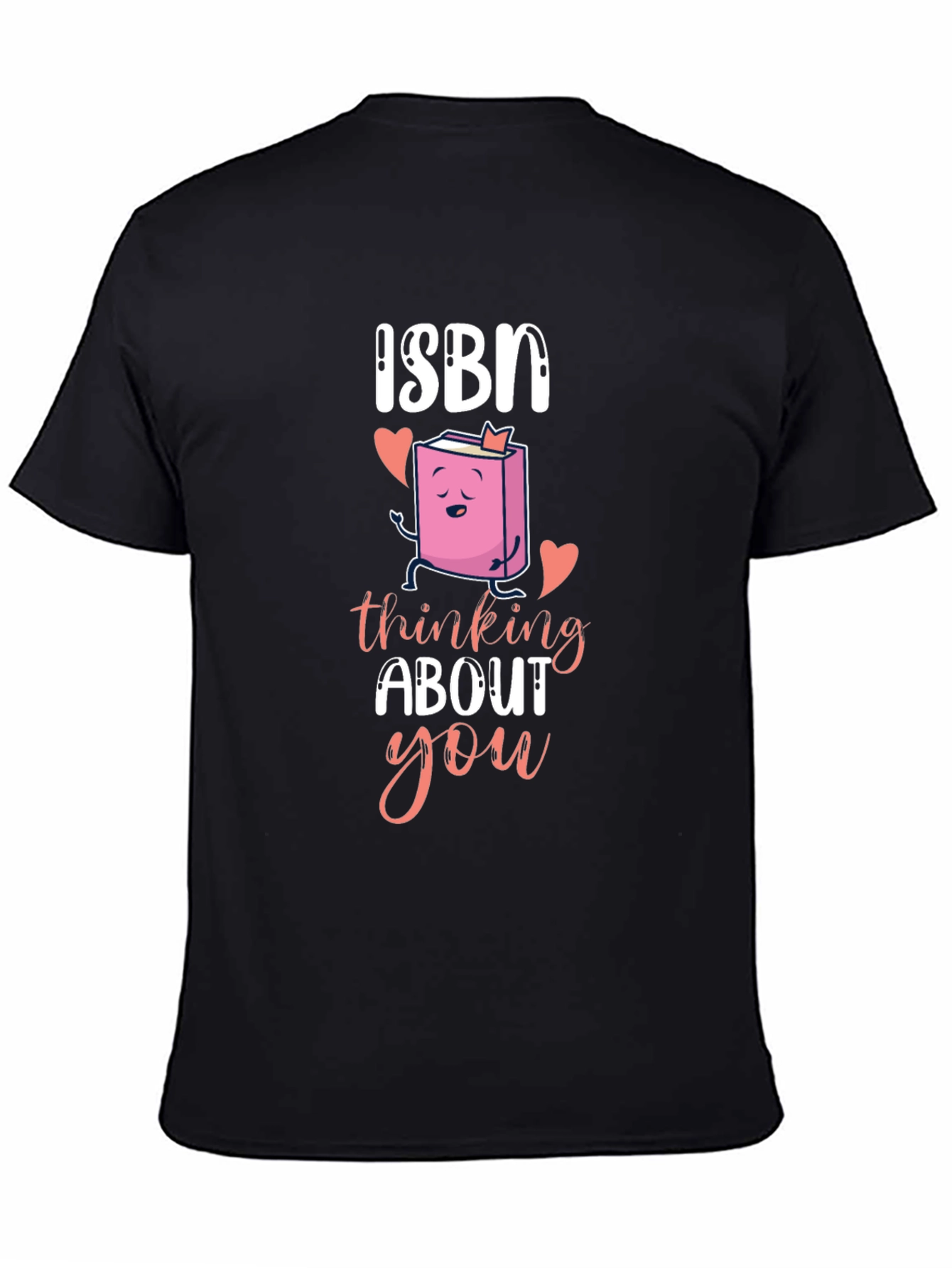 Black ISBN Thinking About You T-Shirt Book Lover Valentines Day view 4