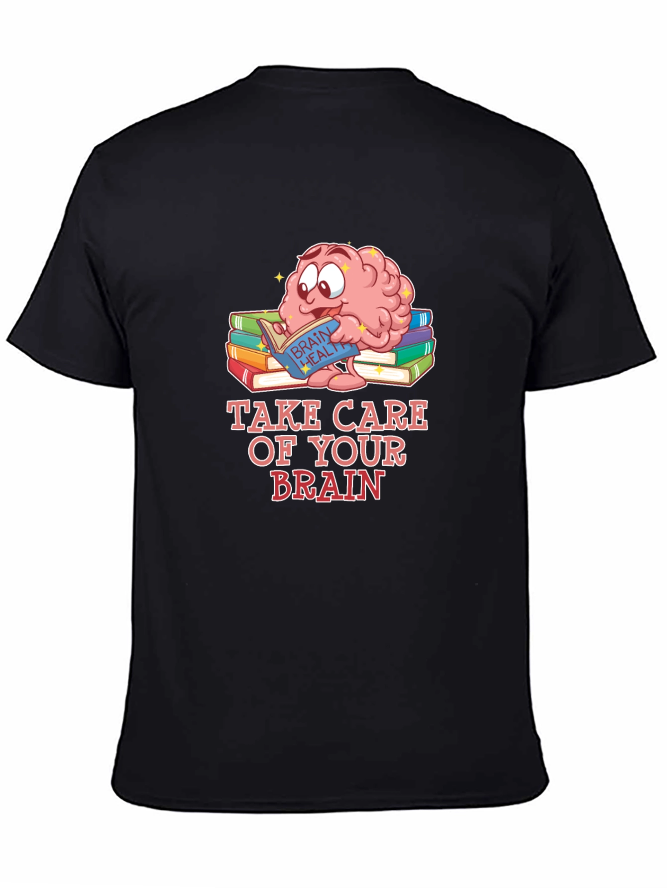 Black Take Care of Your Brain T-Shirt view 4