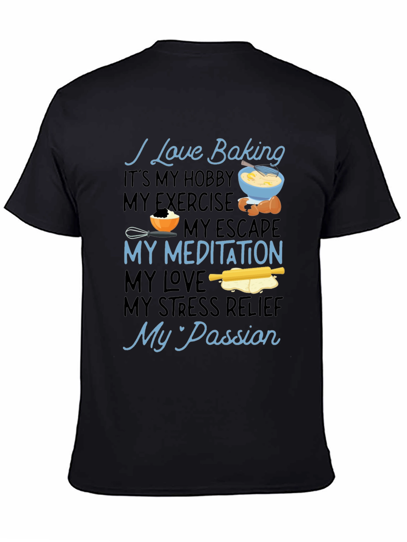 Black I Love Baking Graphic T-Shirt view 4