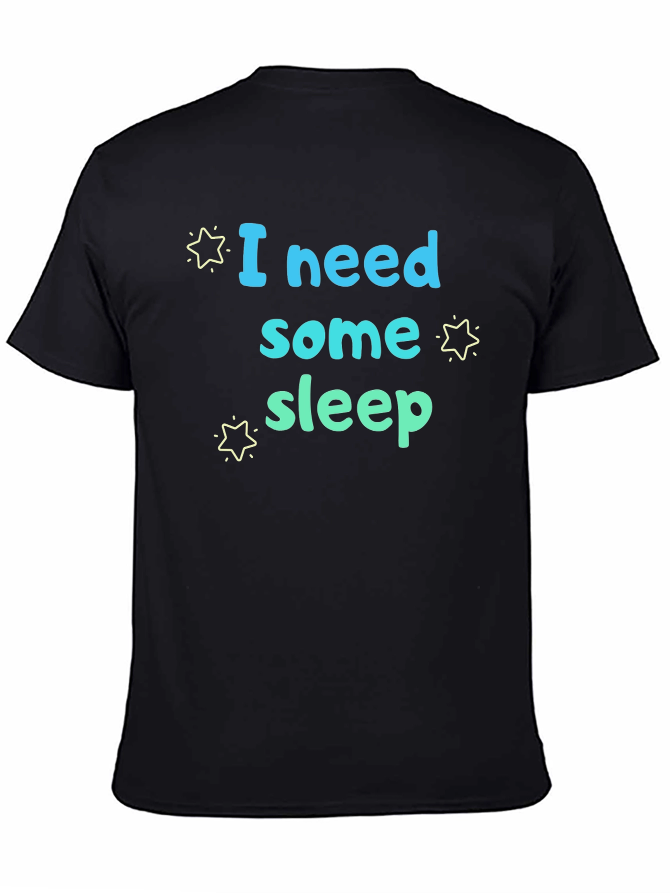 Black I Need Some Sleep Graphic T-Shirt view 4