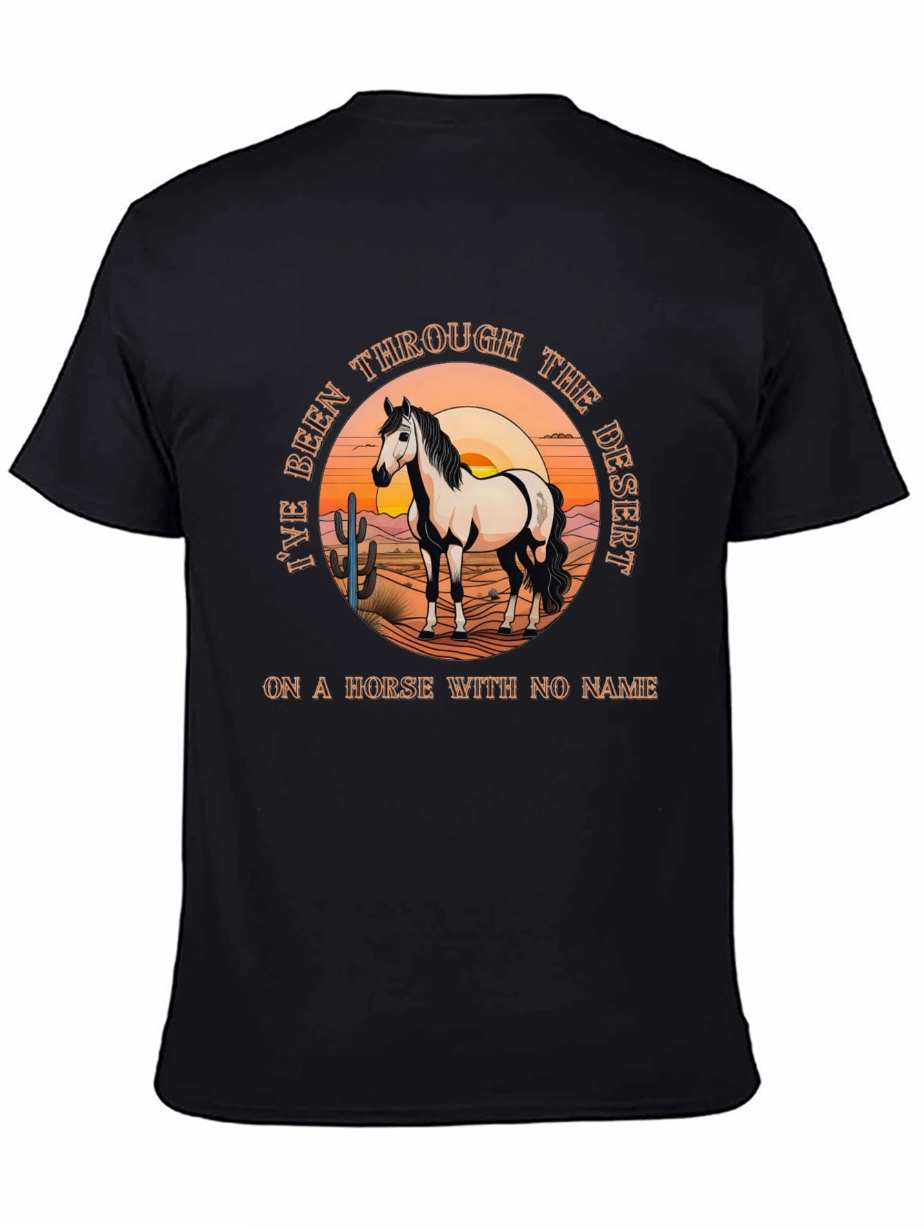 Black Desert Horse T-Shirt - Horse With No Name Tee view 4