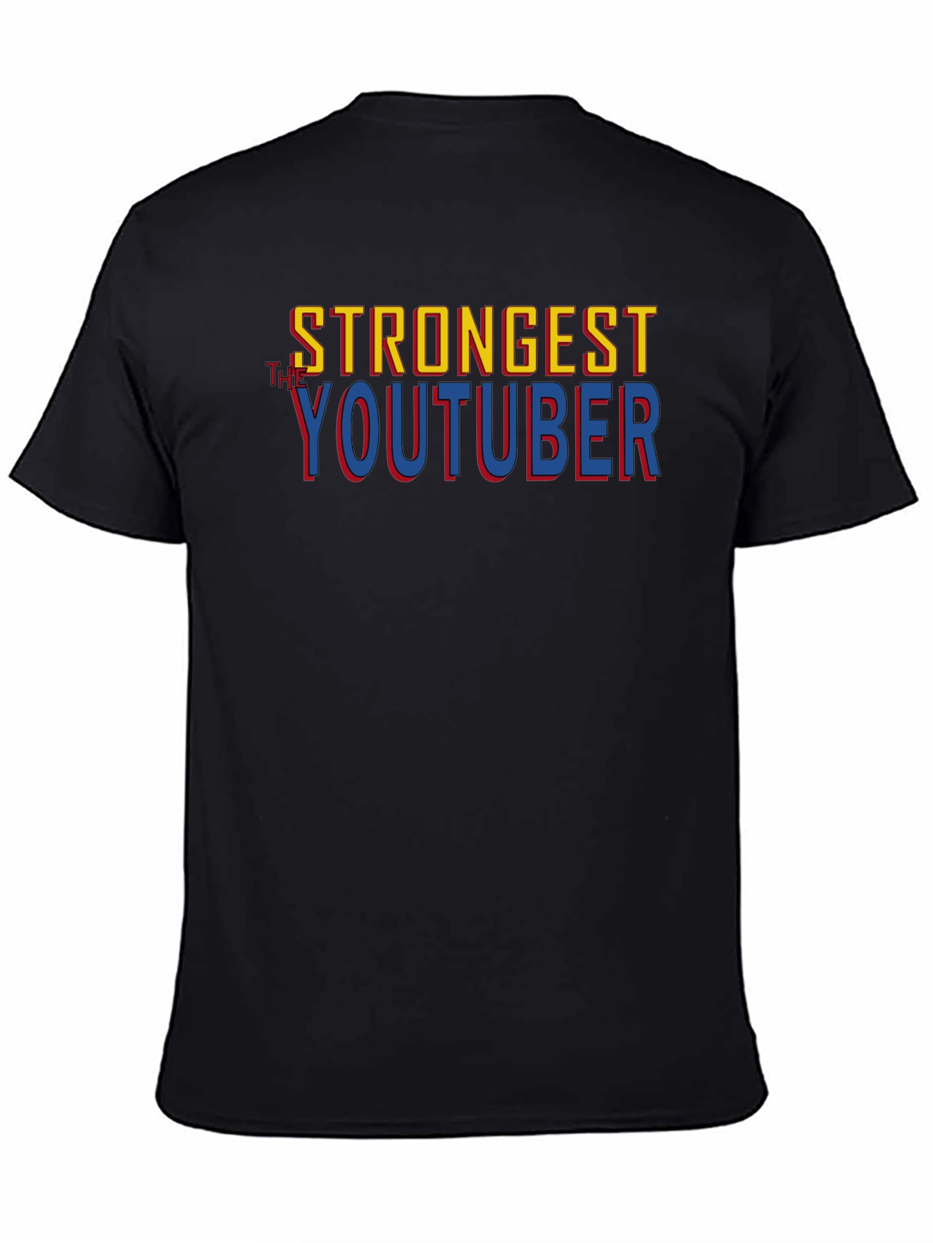 Black Strongest Youtuber T-Shirt - Black Cotton Graphic Tee view 4
