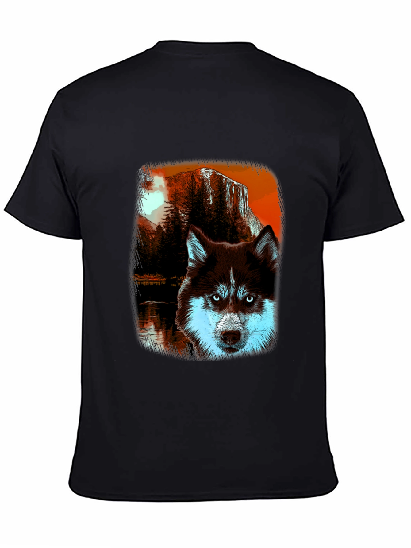 Black Husky Wilderness Graphic Tee - Black Cotton Blend view 4