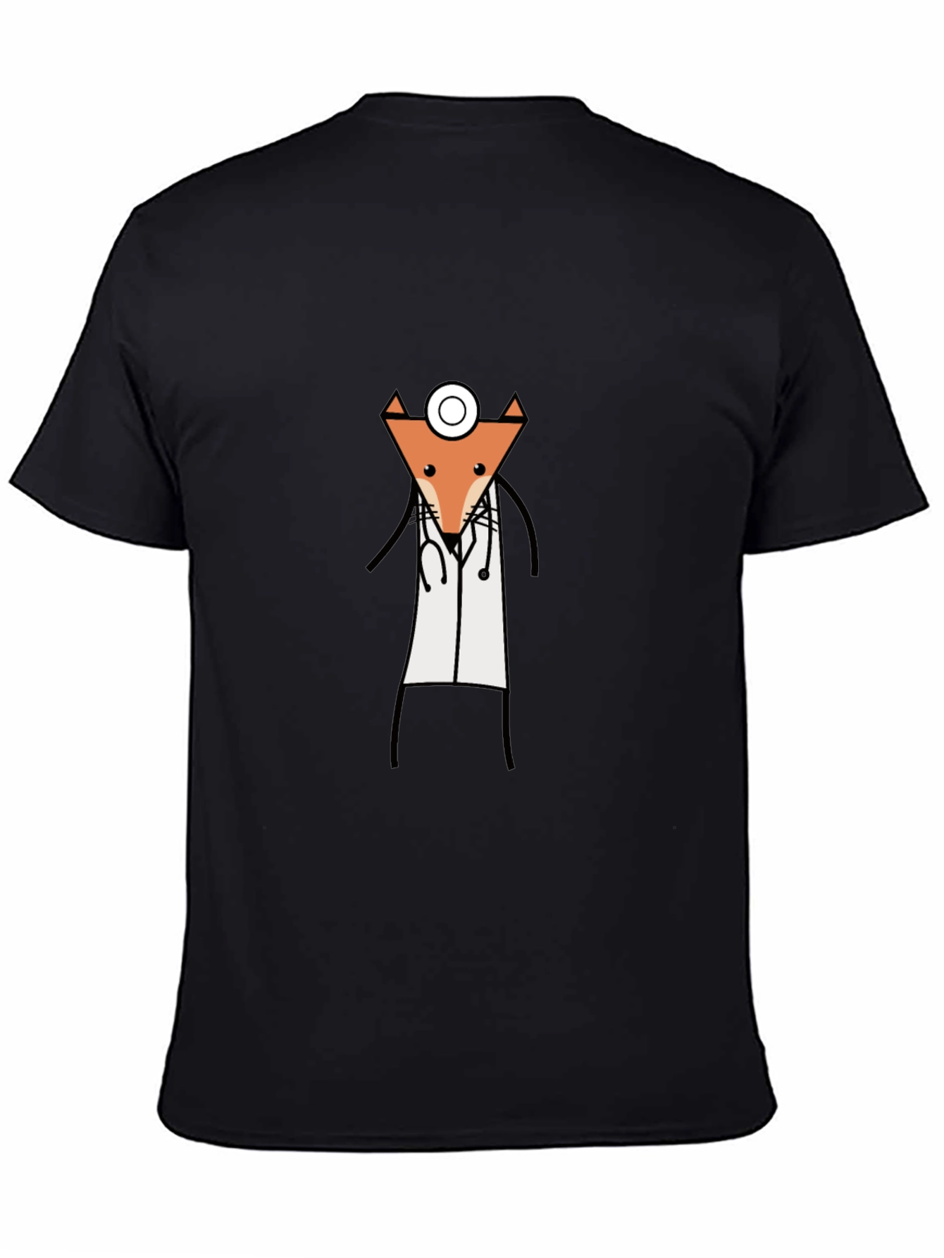 Black Fox Doctor T-Shirt - Cute Animal Tee view 4