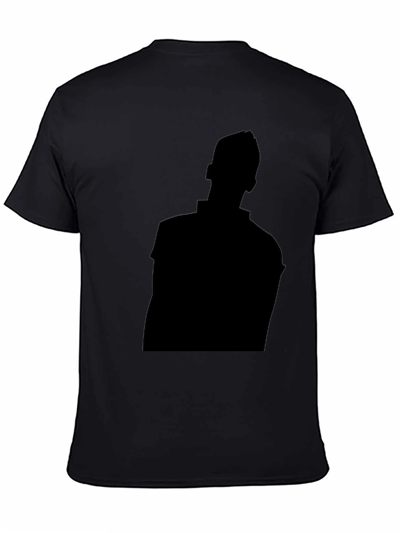 Black Men's Black Graphic Tee - Silhouette Design view 4