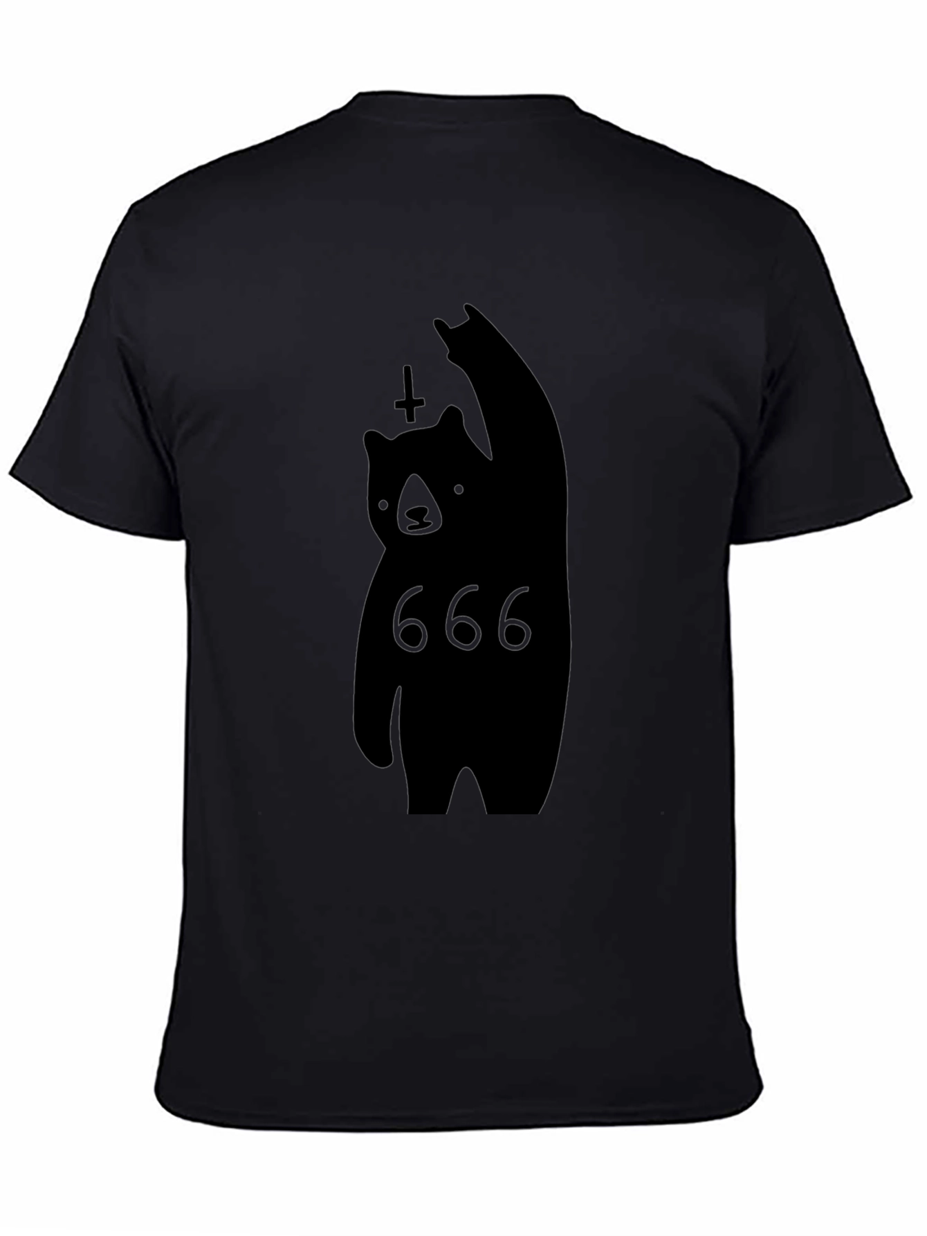 Black Black Bear 666 Graphic Tee - Rock & Roll Style view 4