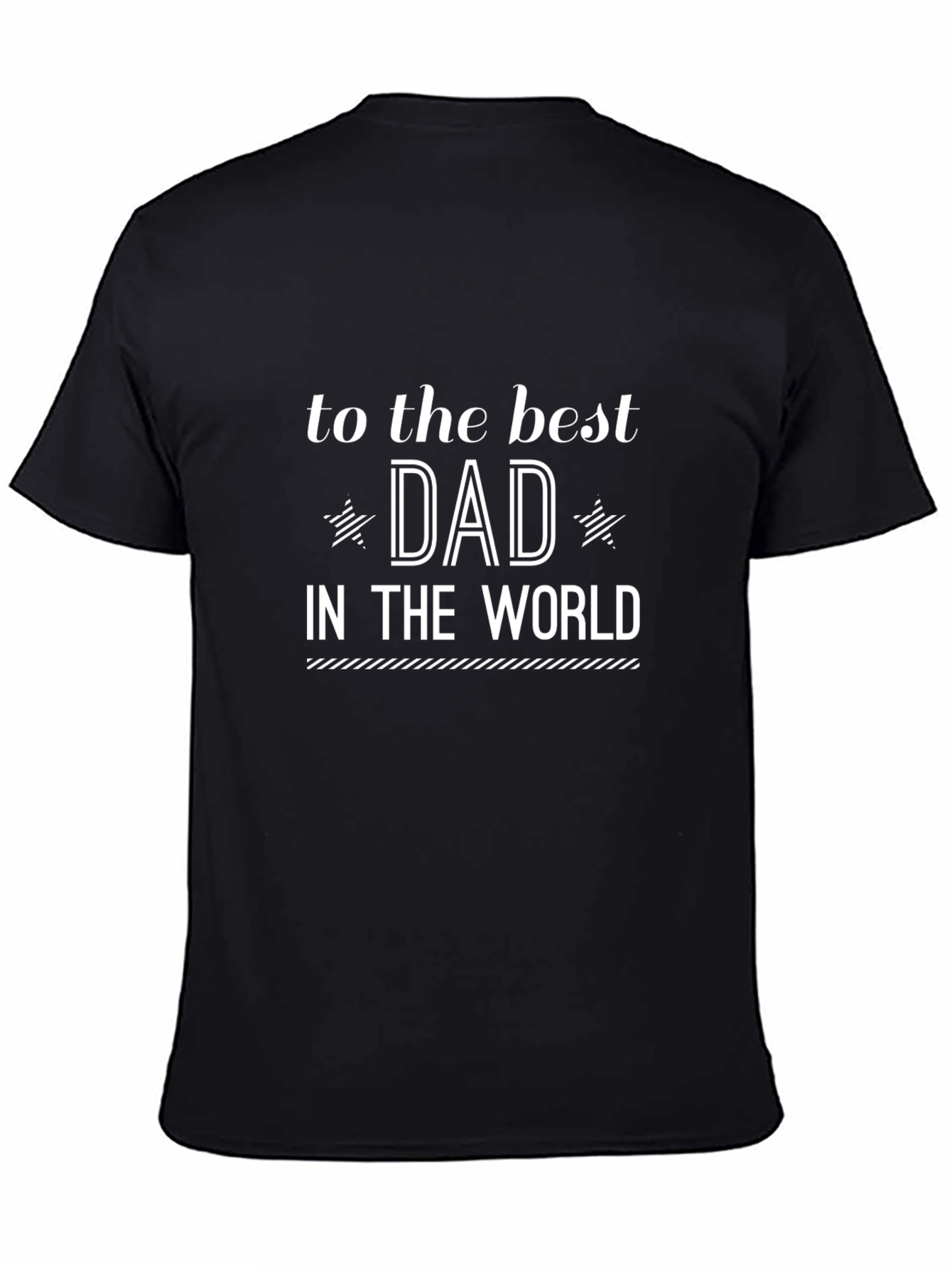 Black Best Dad in the World Black Graphic T-Shirt view 4